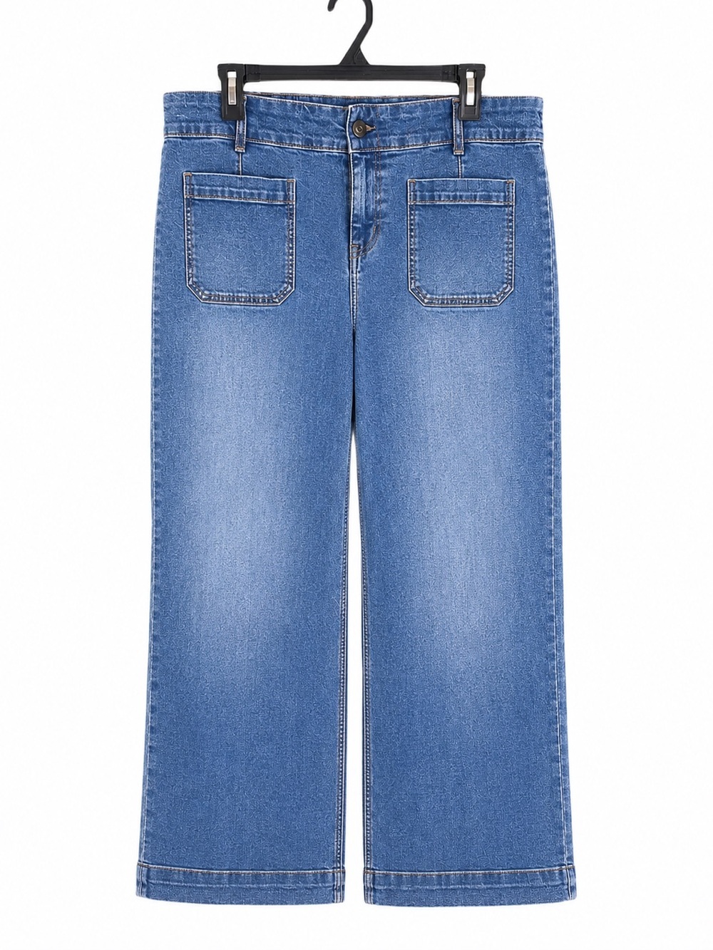 Bagatelle Women’s Plus Size 22W High-Rise Cropped Wide Leg Jeans Medium Wash - Picture 2 of 12
